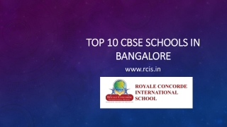 TOP 10 CBSE Schools in Bangalore