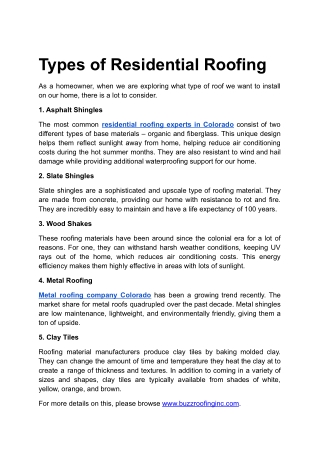 Types of Residential Roofing  .docx