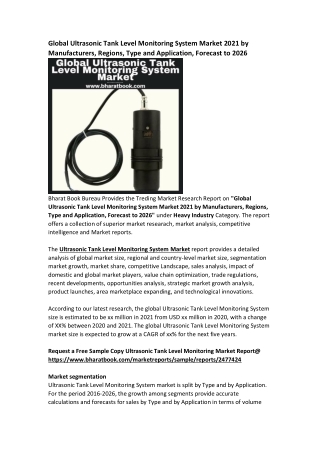 Global Ultrasonic Tank Level Monitoring