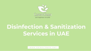 Disinfection & Sanitization Services in UAE - CarenClean