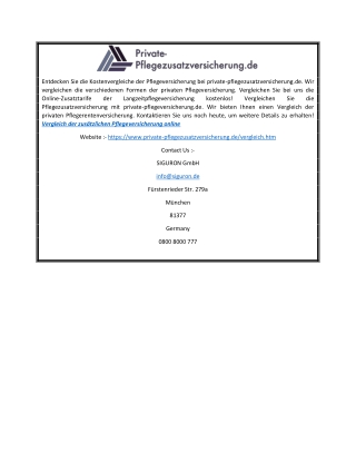 Online-Vergleich der Pflegezusatzversicherung | Private Pflegeversicherung