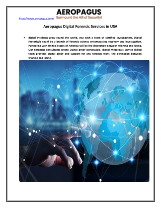 Aeropagus Digital Forensic Services in USA