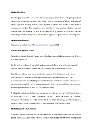 Thermal management market