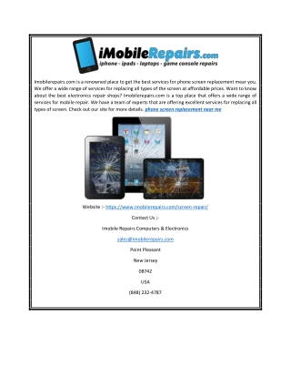 Phone Screen Replacement Near Me  Imobilerepairs.com