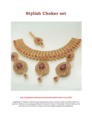 2021 Best Stylish Choker set Jewellery in Pakistan - Sadabahaar