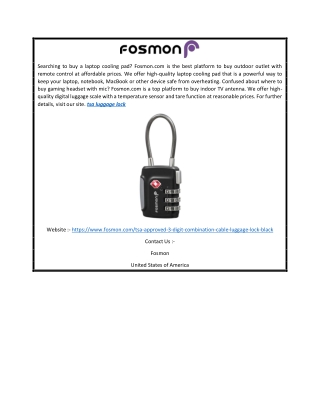 TSA Luggage Lock  Fosmon.com