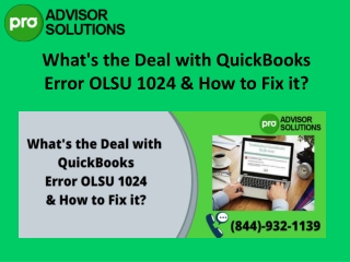 Best Solution for QuickBooks Error OLSU 1024