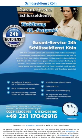 Schlüsseldienst Köln