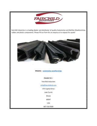 Automotive and Beltline Weatherstrips by Fairchild Industries