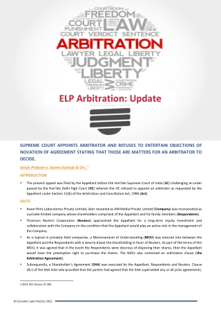 ELP-Arbitration-weekly-update-Sanjiv-Prakash-v.-Seema-Kukreja-Ors