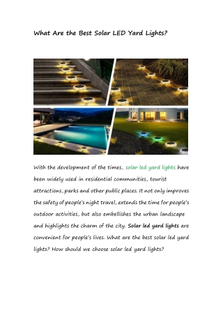 What Are the Best Solar LED Yard Lights