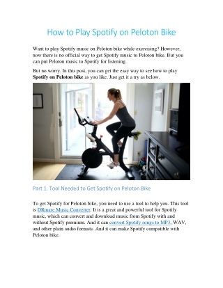How to Play Spotify on Peloton Bike