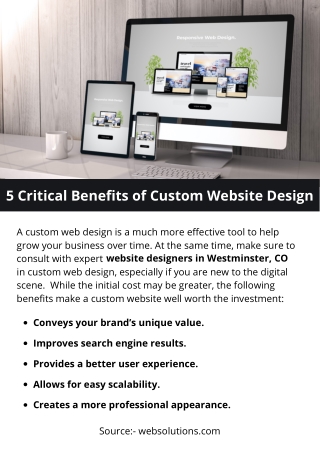 5 Critical Benefits of Custom Website Design
