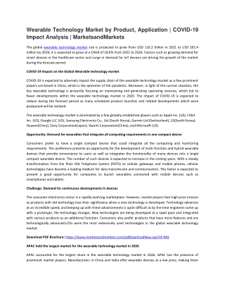 Wearable Technology Market by Product