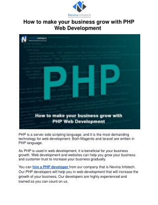 How to make your business grow with PHP Web Development