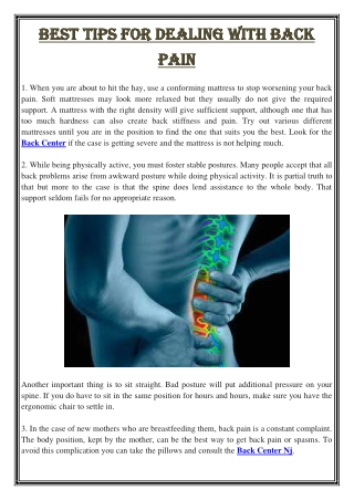 Best Tips For Dealing With Back Pain