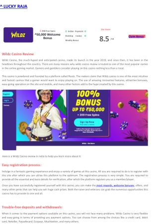 wildz casino review