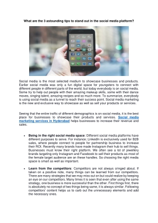 What are the 3 astounding tips to stand out in the social media platform-converted