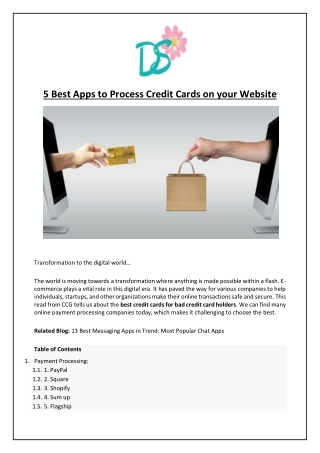 5 Best Apps to Process Credit Cards on your Website