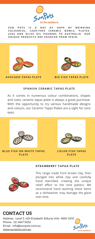 Spanish Ceramic Tapas Plate