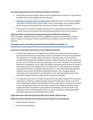 Automotive Separated Sound Zone (SSZ) System Market