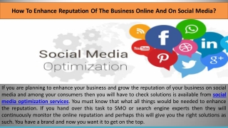 How To Enhance Reputation Of The Business Online And On Social Media