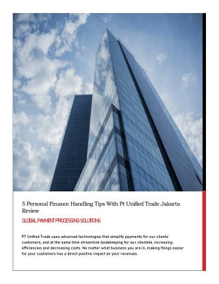 5 Personal Finance Handling Tips With Pt Unified Trade Jakarta Review