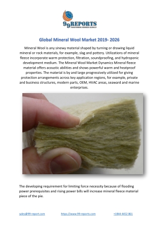 Global Mineral Wool Market 2019- 2026