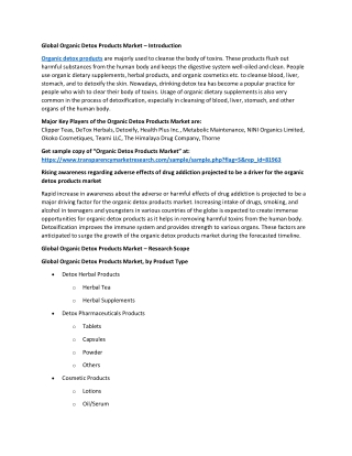 Organic Detox Products Market