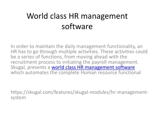 World class HR management software