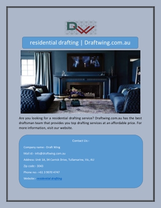 residential drafting | Draftwing.com.au