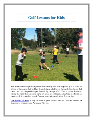 Golf Lessons for Kids