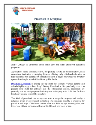 Preschool Liverpool