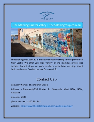 Line Marking Hunter Valley | Thedolphingroup.com.au