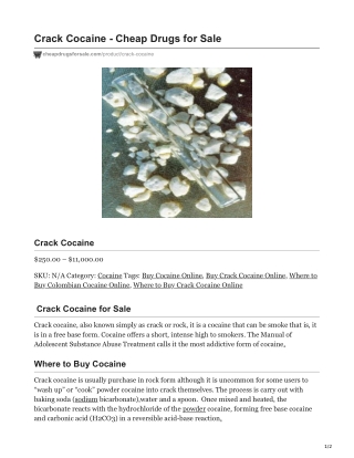 Crack Cocaine - Cheap Drugs for Sale