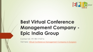 Best Virtual Conference Management Company - Epic India Group