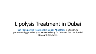 Lipolysis Treatment in Dubai