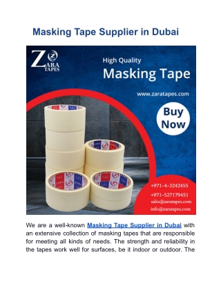 Masking Tape Supplier in Dubai