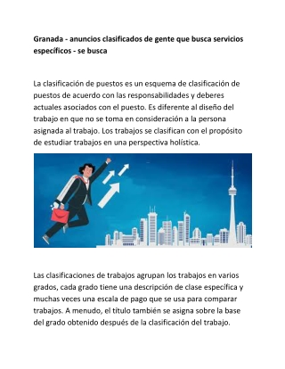 Granada - anuncios clasificados de gente que busca servicios específicos - se bu