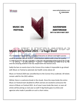 Music on Festival 2021 - a Huge Blast