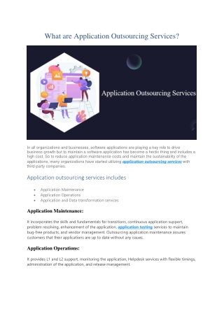 What are Application Outsourcing Services?