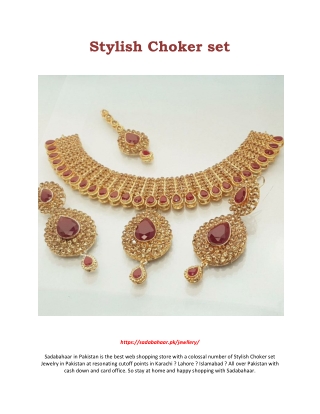 2021 Best Stylish Choker set Jewellery in Pakistan - Sadabahaar