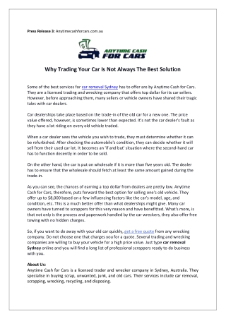 Why Trading Your Car Is Not Always The Best Solution