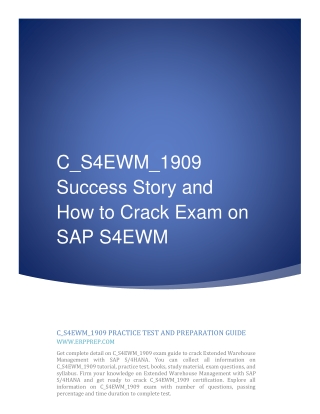 SAP Extended Warehouse Management with SAP S_4HANA (C_S4EWM_1909)