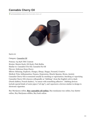 Cannabis Cherry Oil