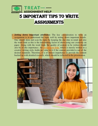 5 Important Tips to Write Assignments