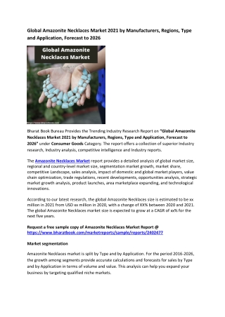 Global Amazonite Necklaces Market Research Report 2021-2026