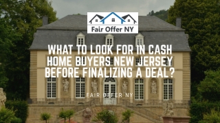 Cash for Houses NJ | Fair Offer NY