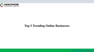 Top 5 Trending Online Businesses