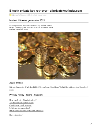 Instant Bitcoins Generator 2021